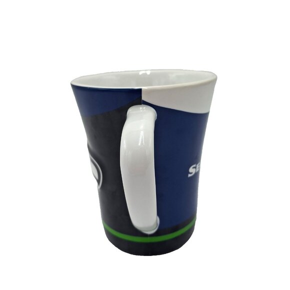 Seattle Seahawks Fan Coffee Mug 12 oz Official NFL Merchandise Hologram Sticker - Picture 2 of 10